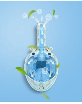 Детская полнолицевая маска для сноркелинга Hippo XS OceanX