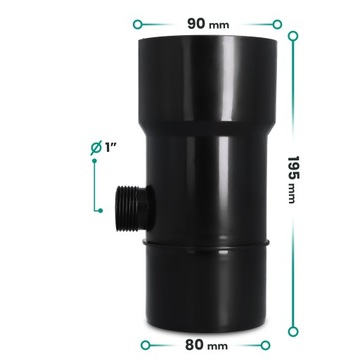 КОЛЛЕКТОР ДЛЯ ВОССТАНОВЛЕНИЯ ДОЖДЕВОЙ ВОДЫ УЛОВИТЕЛЬ ДОЖДЕВОЙ ВОДЫ 90x1 ДЮЙМ ЧЕРНЫЙ ЖЕЛОБ