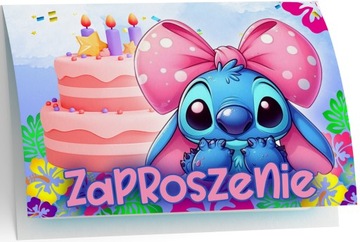 ZAPROSZENIE LILO I STICH STICZ TORT ANDZIA ZAPROSZANIA URODZINOWE 20x15 cm