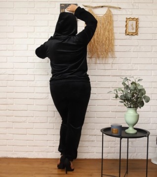 КОМПЛЕКТ СПОРТИВНОГО КОСТЮМА ВЕЛЮР 8216 ЧЕРНЫЙ XXL (44)