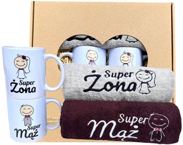 Свадебный подарок Полотенца Кружки Муж Жена