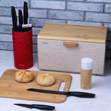 Набор из 5 кухонных ножей с мраморным покрытием и овощечисткой Klausberg, 6 шт.