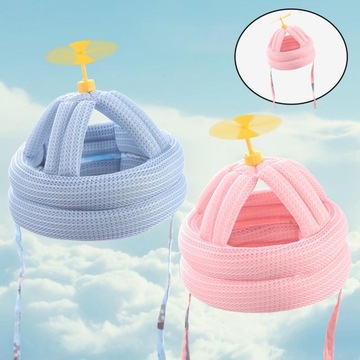 Детская защитная кепка, противоударный шлем, маска стрекозы, розовая