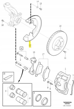 Крышка тормозного диска левая передняя Volvo