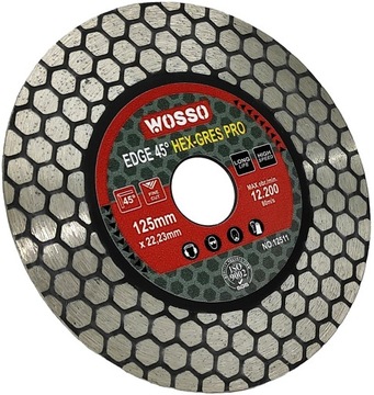 Диск DIAMOND 125 для снятия фаски под углом 45 градусов для резки керамогранита, керамогранита толщиной 125 мм.