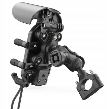 MC39 MOTOCYKLOWY UCHWYT TELEFON ANTYWIBRACYJNY ŁADOWANIE USB-C