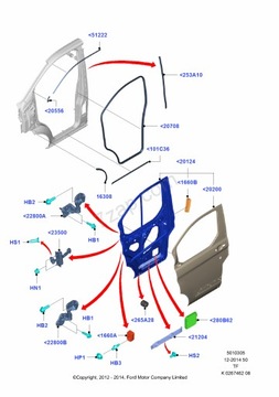 ПРОКЛАДКА ПОРОГА ЛЕВАЯ ПЕРЕДНЯЯ CUSTOM 12- _ 1812356 _ BK21-V100A37-AE