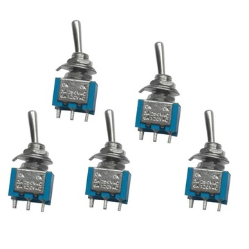 5pcs Blue Miniature Toggle Switches on / on Model