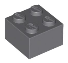 LEGO BELKA 2X2 CIEMNOSZARA NR 3003 ZA 10 SZT