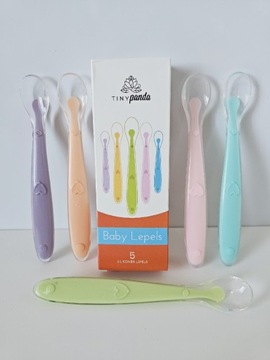 СИЛИКОНОВЫЕ ЛОЖКИ ДЛЯ МАЛЫШЕЙ TINY PANDA НАБОР 5 ШТ.