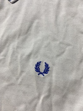 FRED PERRY ORYGINALNE BIAŁO NIEBIESKIE BAWEŁNIANE POLO XXL