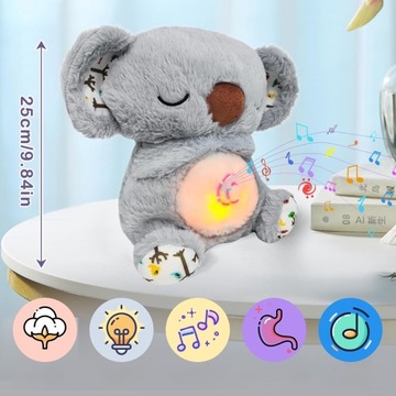SZUMIĄCY KOALA MIŚ ODDYCHAJĄCA PRZYTULANKA MASKOTKA SZUMIĄCA USPOKAJACZ