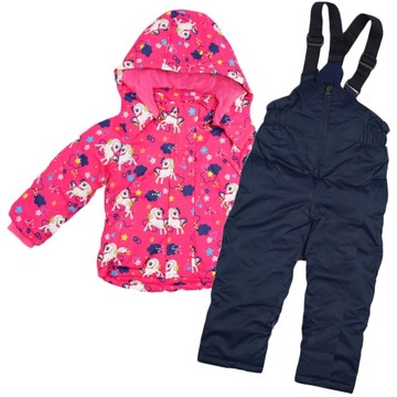 ZIMOWY KOMBINEZON 2częściowy JEDNOROŻEC róż r.98