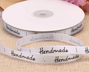 Biała Tasiemka HandMade 10MM Wstążka Bear Miś
