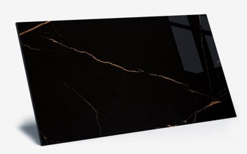 PŁYTKI GRES CZARNA CZARNY MARMUR ZŁOTA ŻYŁKA 60x120 BŁYSZCZACE ŁAZIENKOWE