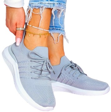 Lekkie Elastyczne Adidasy Szare Buty Sportowe Sport 38