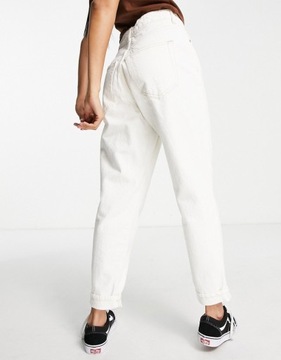 TOPSHOP PETITE ŚMIETANKOWE MOM JEANS 7/8 (31)