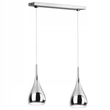 LAMPA WISZĄCA,ŻYRANDOL KULA CHROM DROP 2-208D LED