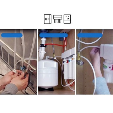 КОМПЛЕКТ ШЛАНГОВ ДЛЯ ПОДКЛЮЧЕНИЯ 1/4 ВПУСКНОЙ ТРУБЫ ВОДЫ К ВОДЯНОМУ ФИЛЬТРУ ХОЛОДИЛЬНИКА