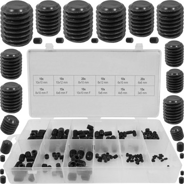 ŚRUBY IMBUSOWE BEZ ŁBA WKRĘTY DOCISKOWE USTALAJĄCE ZESTAW ŚRUB IMBUSOWYCH