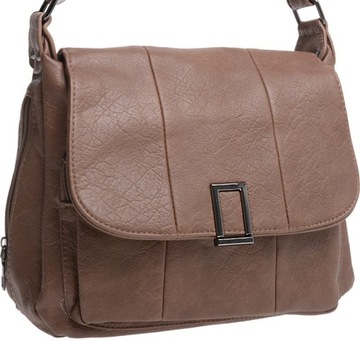 ŚREDNIA TOREBKA DAMSKA LISTONOSZKA Z KLAPKĄ ciemny khaki