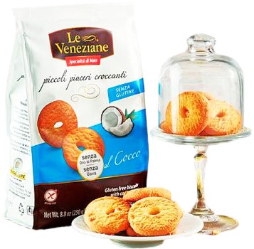 WŁOCHY Ciastka Bezglutenowe Kokosowe 250 g Le Veneziane