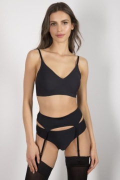 Гладкий, блестящий пояс для чулок Julimex ORCHID.