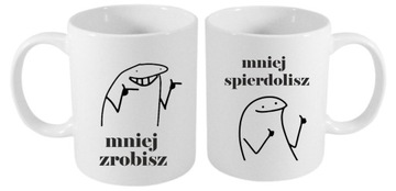 KUBEK MNIEJ ZROBISZ MNIEJ SPIE*DOLISZ ŚMIESZNY PREZENT DO PRACY BESTSELLER!