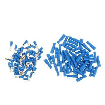 100 шт. Набор изолированных наконечников для соединителей электрических проводов, синие.