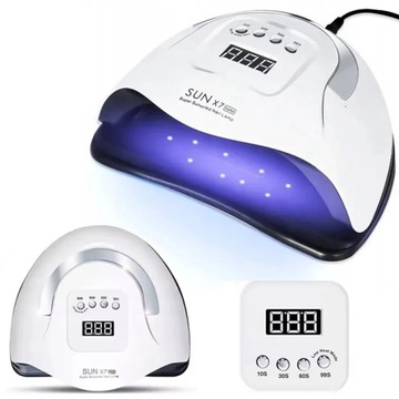 LAMPA DO PAZNOKCI 220W DO HYBRYD ŻELI UV LED SUN X7 LCD DUAL MAX MODEL 2025