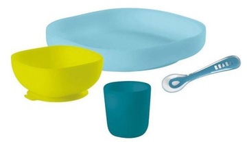 НАБОР СИЛИКОНОВОЙ ПОСУДА BEABA С ЭВКАЛИПТОВОЙ ПРИСОСКОЙ