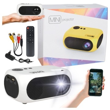 PROJEKTOR RZUTNIK HDMI USB FULL HD PRZENOŚNY DO TELEFONU KOMPUTERA TV BOX