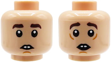 LEGO głowa figurki: męska cielista wystające zęby