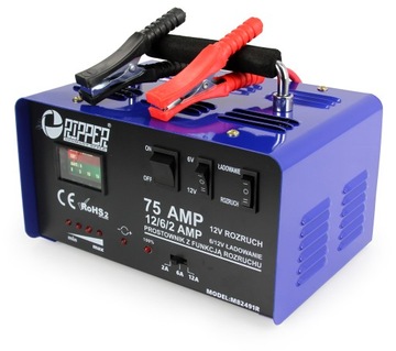 PROSTOWNIK Z ROZRUCHEM SAMOCHODOWY 12V / 6V DO AKU