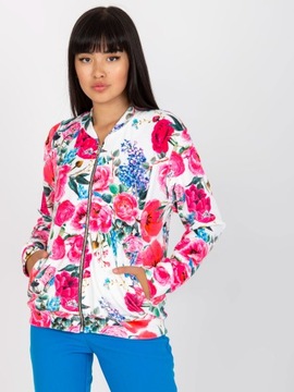 Bluza welurowa ROZPINANA bomberka FLOWERS 86C S/M