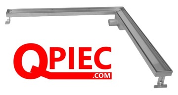 Odpływ narożny 70cm zabudowa płytką INOX