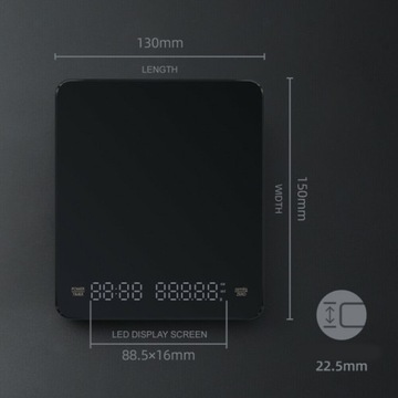 ЭЛЕКТРИЧЕСКИЕ КУХОННЫЕ ВЕСЫ СВЕТОДИОДНЫЕ 0,1 Г, КОФЕЙНЫЕ ВЕСЫ С ТАЙМЕРОМ, 1-3000 Г