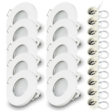 10 x Oprawa wpuszczana halogen IP44 + LED 7W 4000K