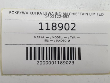 КРЫШКА БАГАЖНИКА ЛЕВАЯ INDIAN CHIEFTAIN LIMITED 5455122-692