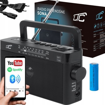 RADIO KUCHENNE NA AKUMULATOR PRZNOŚNE BLUETOOTH USB FM STYLOWE RETRO
