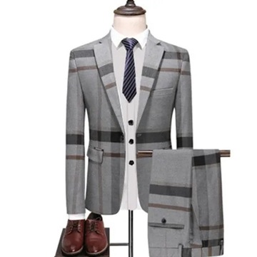3 Pcs Suits Set Coat Vest Pants / 2023 Fashion Men