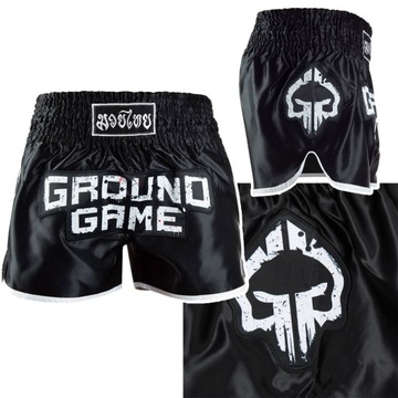 Spodenki treningowe Muay Thai Ground Game Skullz Czarne r. XL