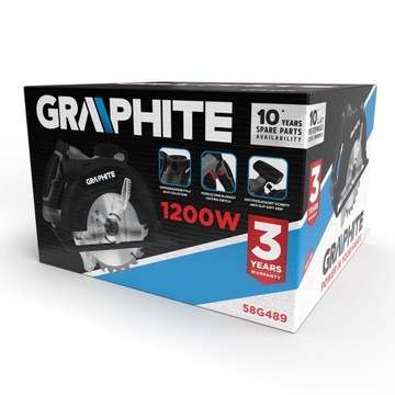 Круглая пила 1200 Вт 185 мм 58G489 графит