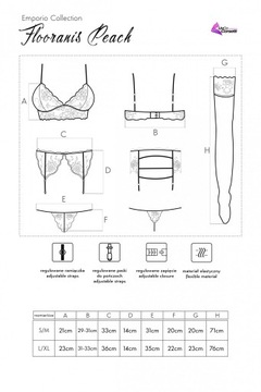 Flooranis Peach Emporio Collection Komplet 4 cz. L