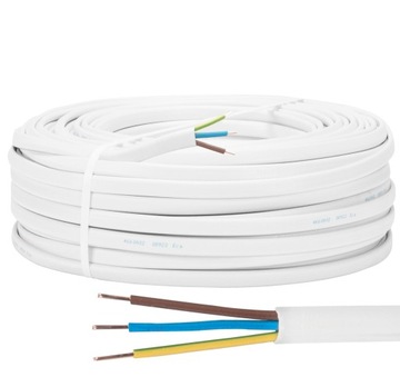PRZEWÓD INSTALACYJNY PRĄDOWY KABEL ELEKTRYCZNY PŁASKI YDYp 3x1,5 mm² 1 m