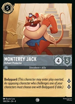 DISNEY LORCANA Monterey Jack - Defiant Protector 8JAF #188