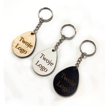 DREWNIANY BRELOK REKLAMOWY FIRMOWY Z WŁASNYM LOGO
