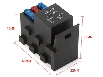 РОЗЕТКА РЕЛЕ 12 В 40 А КОРПУС ПРЕДОХРАНИТЕЛЕЙ x3 UNIVAL