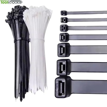 ЗАЖИМНЫЕ СВЯЗИ 300 мм x 4,8 мм ЧЕРНЫЕ КАБЕЛЬНЫЕ СВЯЗИ ПРОЧНЫЕ ПРОЧНЫЕ 4,8 x 300 мм