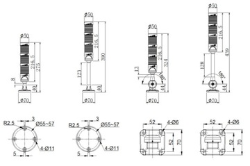 M4-3 ANDON Светодиодная сигнальная башня 100-240В